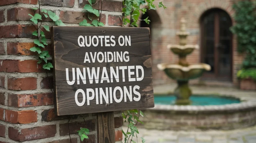 Quotes on Avoiding Unwanted Opinions