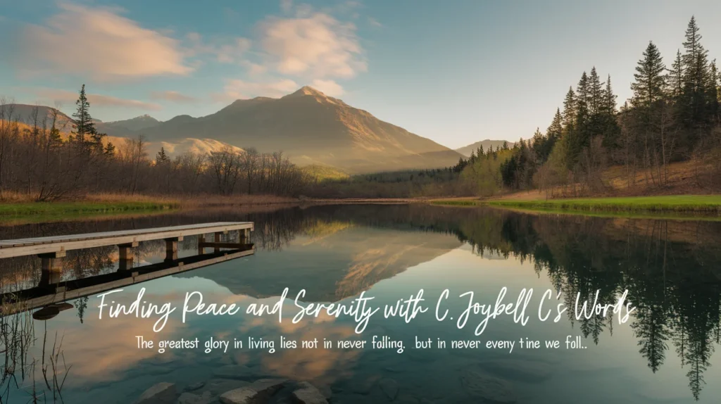 Finding Peace and Serenity with C. JoyBell C's Words